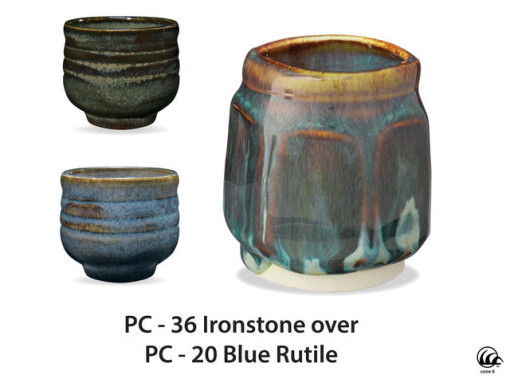 PC36 Ironstone over PC20 Blue Rutile AMACO Brent