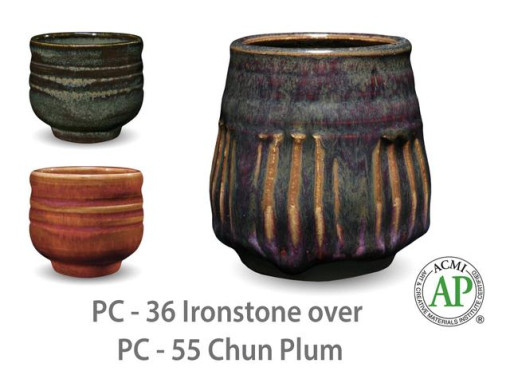 PC36 Ironstone over PC55 Chun Plum AMACO Brent