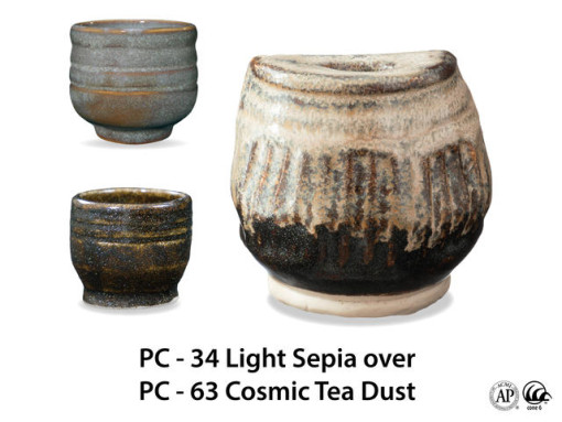 PC34 Light Sepia over PC63 Cosmic Tea Dust AMACO Brent