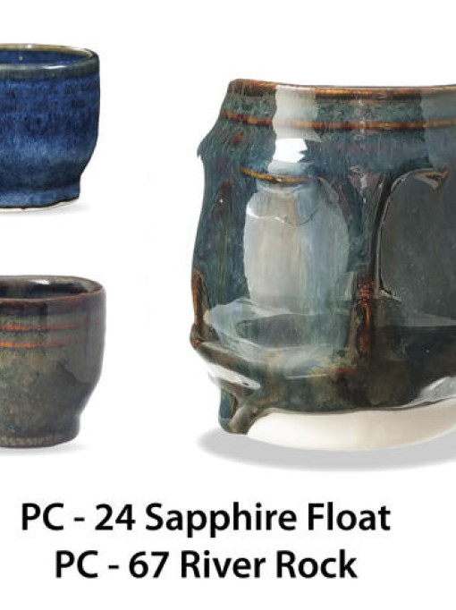 Umber Float Layering Chart PC-24 Sapphire Float over PC-67 River Rock | AMACO Brent