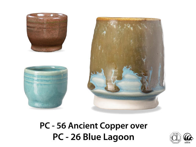 PC-56 Ancient Copper Over PC-26 Blue Lagoon | AMACO Brent