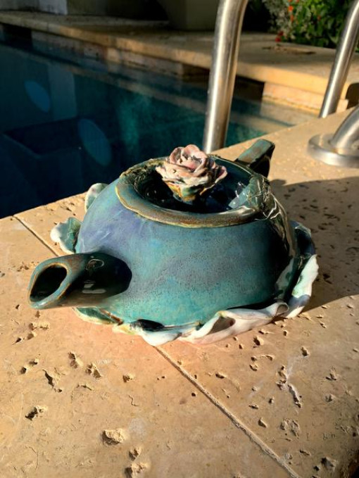 PC10 June Bug over PC25 Textured Turquoise AMACO Brent