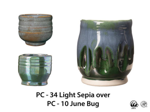 PC34 Light Sepia over PC10 June Bug AMACO Brent