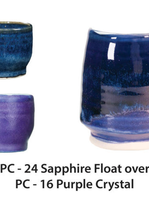 PC-24 Sapphire Float over PC-16 Purple Crystal | AMACO Brent