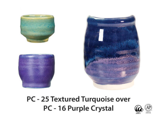 PC-25 Textured Turquoise over PC-16 Purple Crystal | AMACO Brent