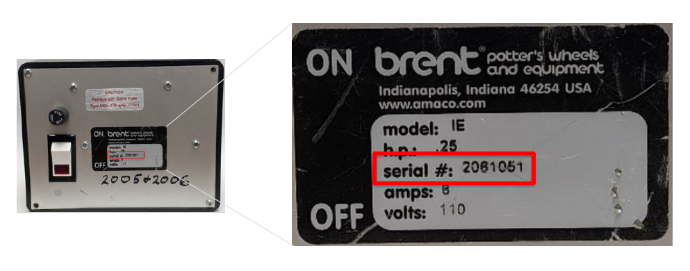 Older brent Equipment Serial Number Location